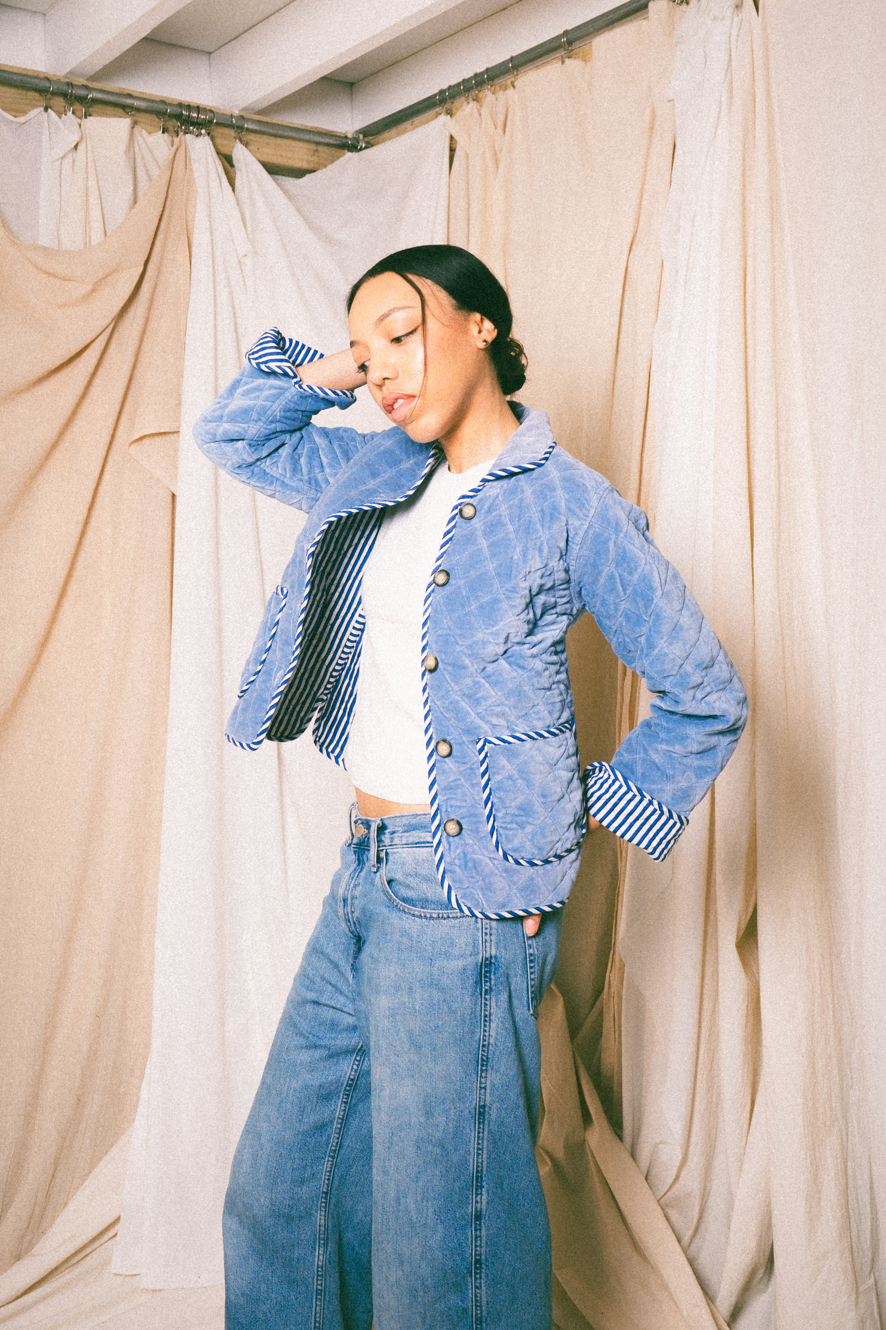 Blue Burford Velvet Jacket - Levuroy