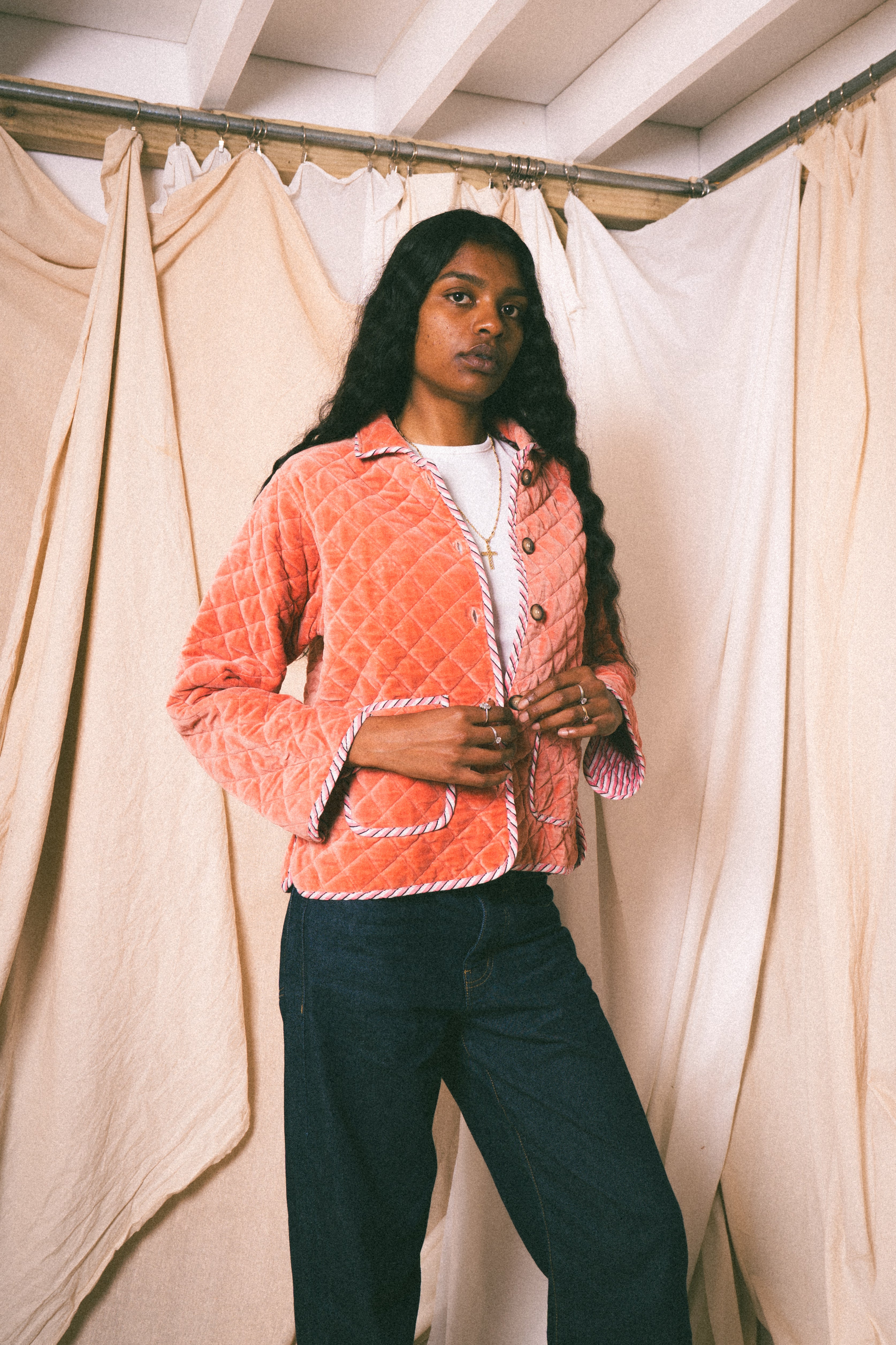 Pink Burford Velvet Jacket - Levuroy