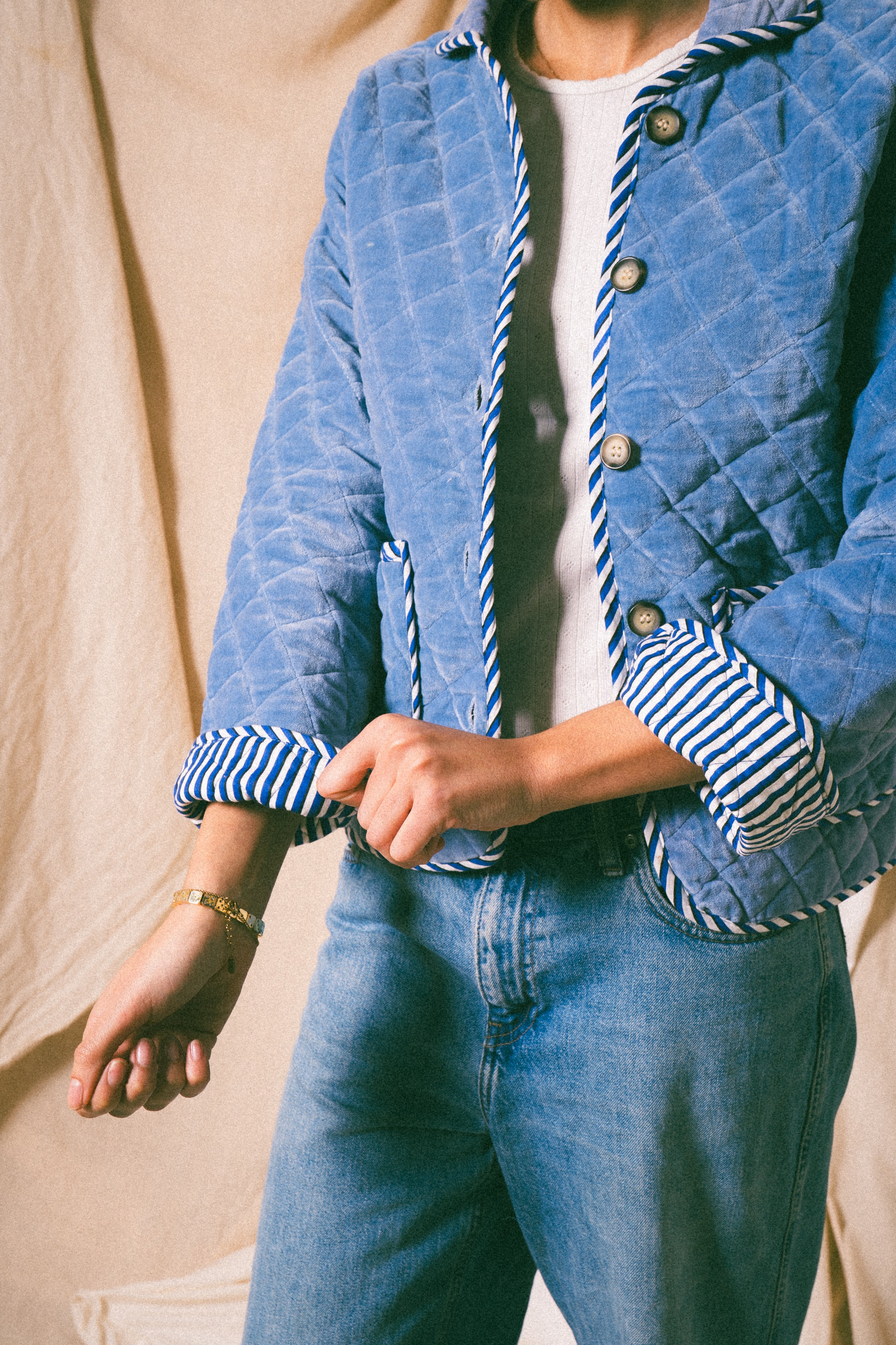 Blue Burford Velvet Jacket - Levuroy