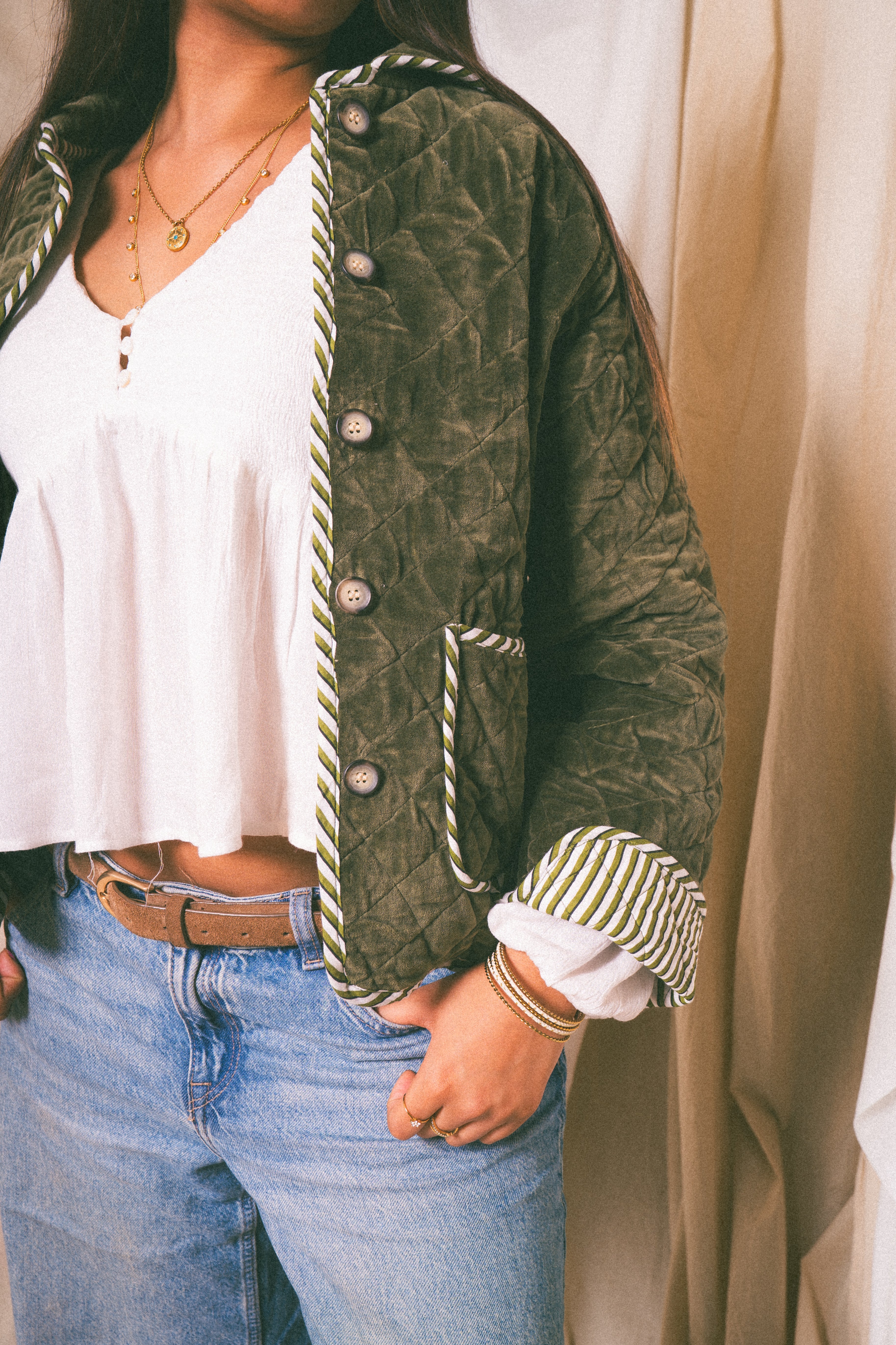 Green Burford Velvet Jacket - Levuroy