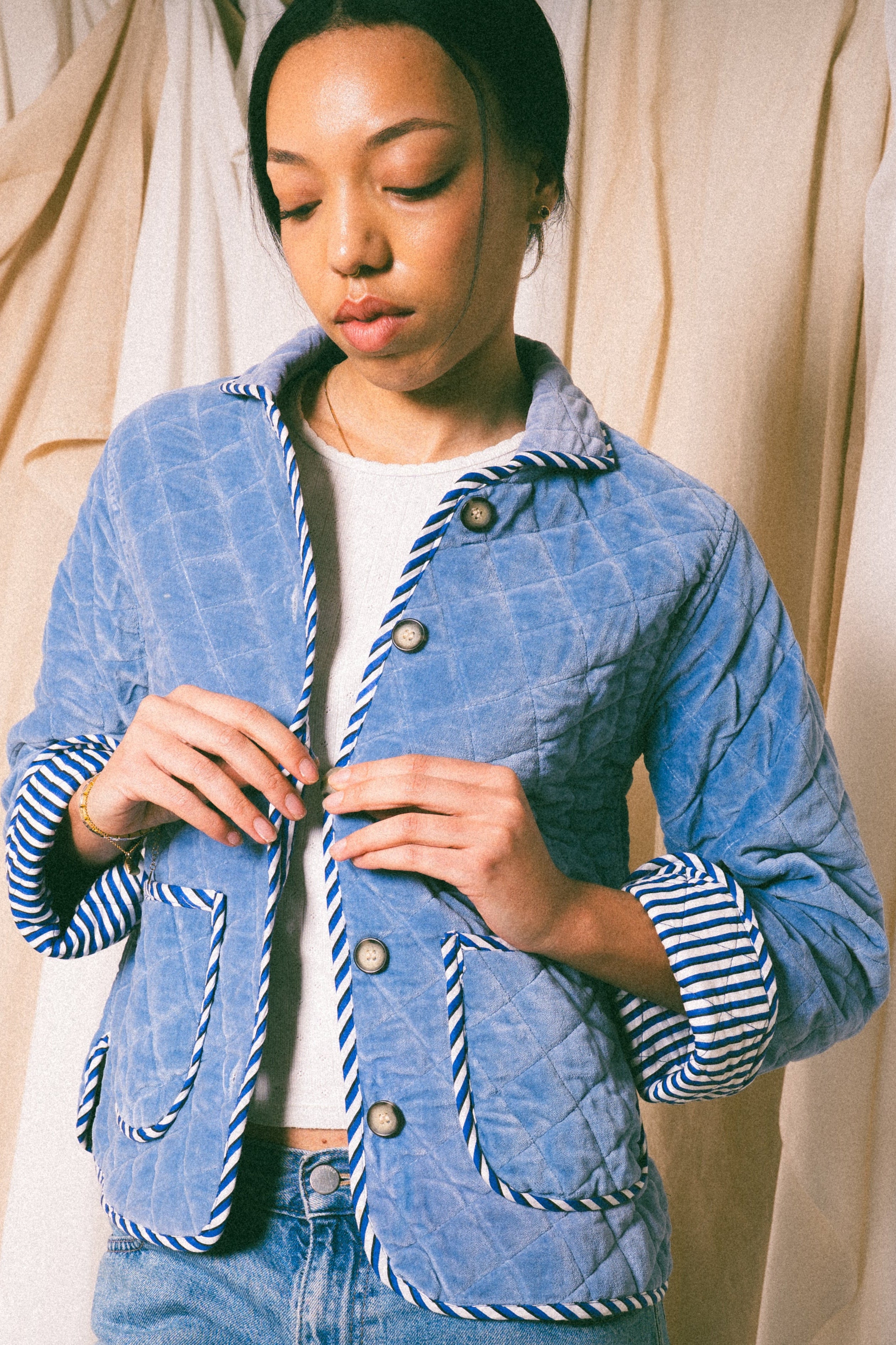 Blue Burford Velvet Jacket - Levuroy