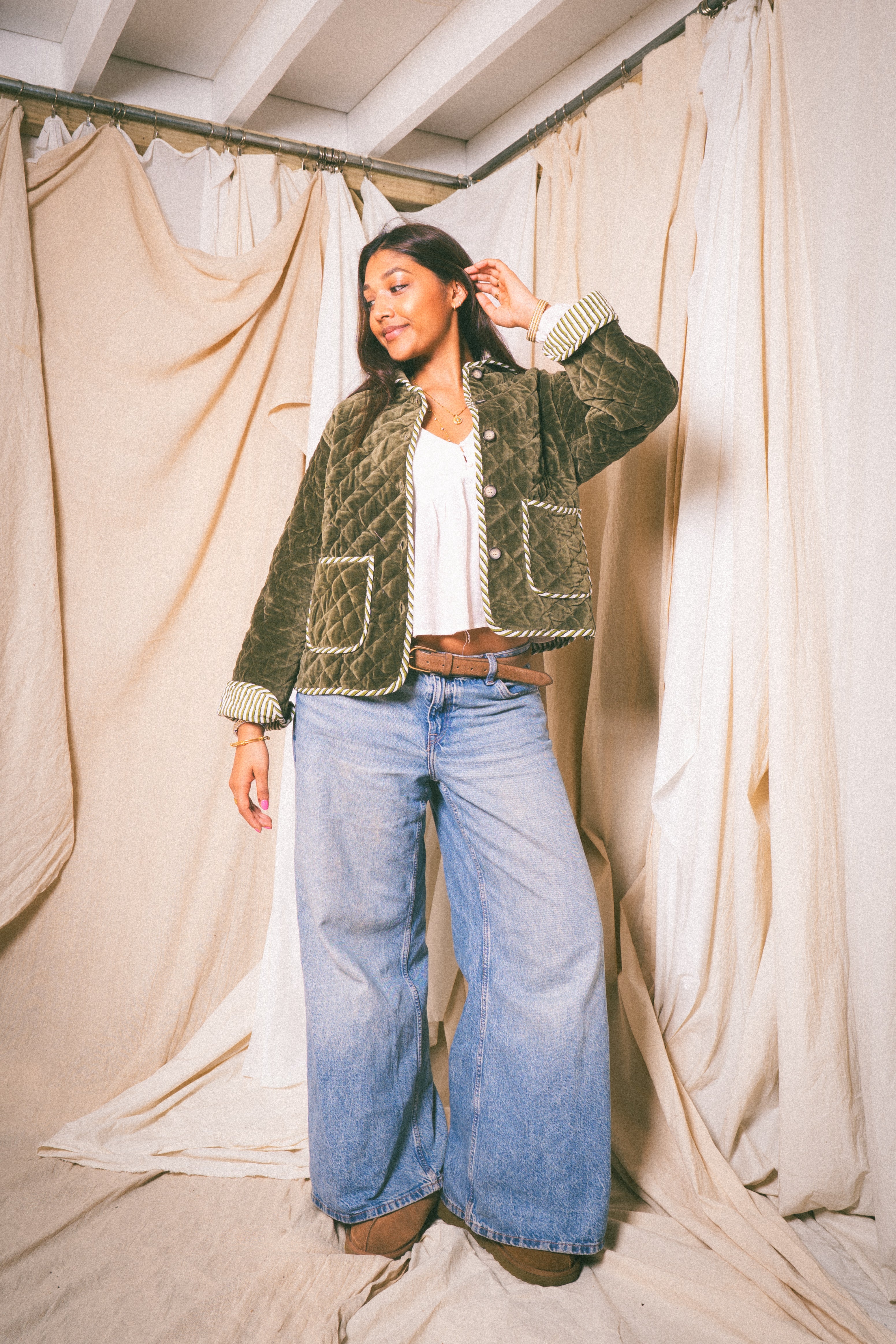 Green Burford Velvet Jacket - Levuroy