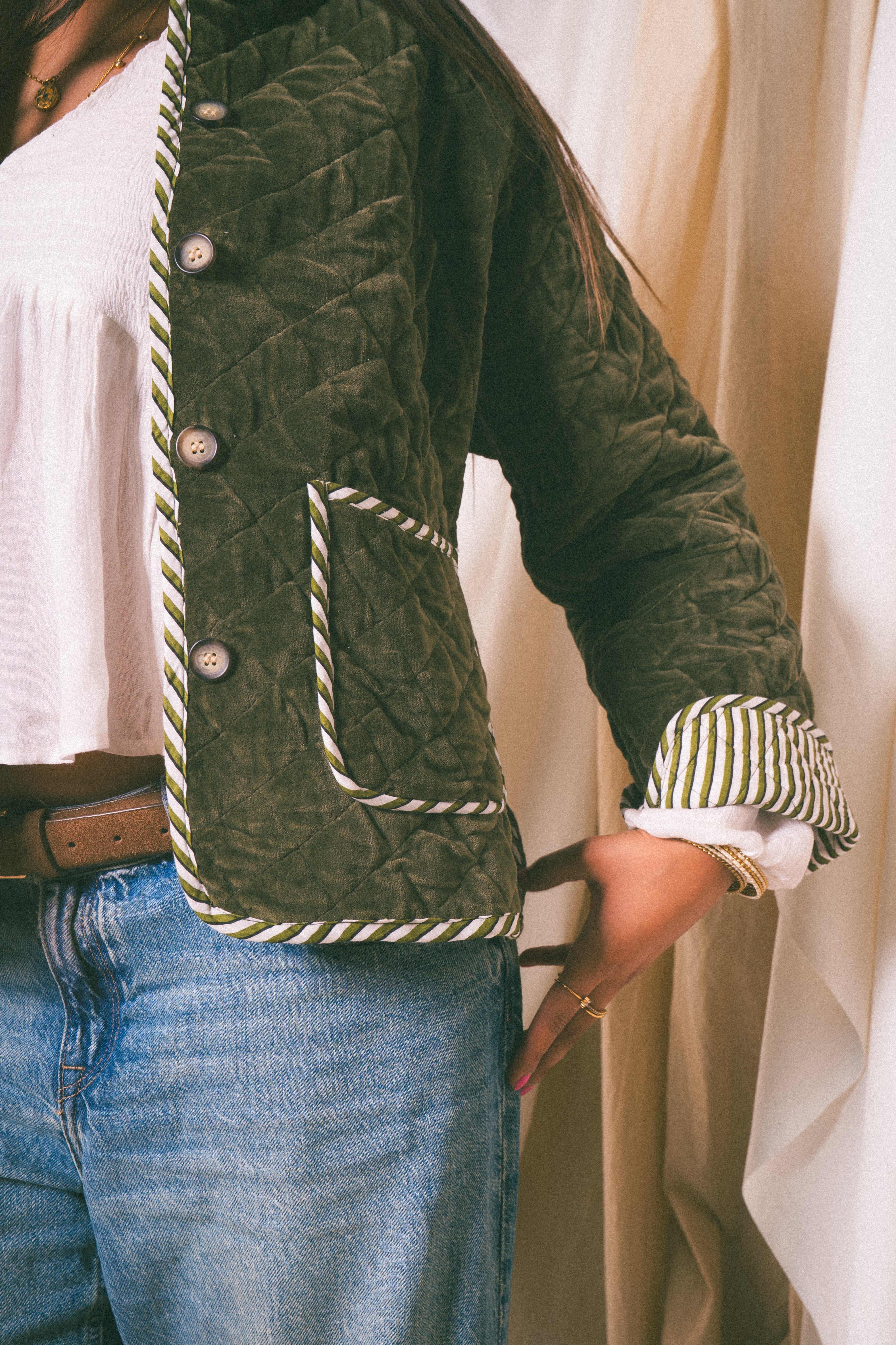 Green Burford Velvet Jacket - Levuroy