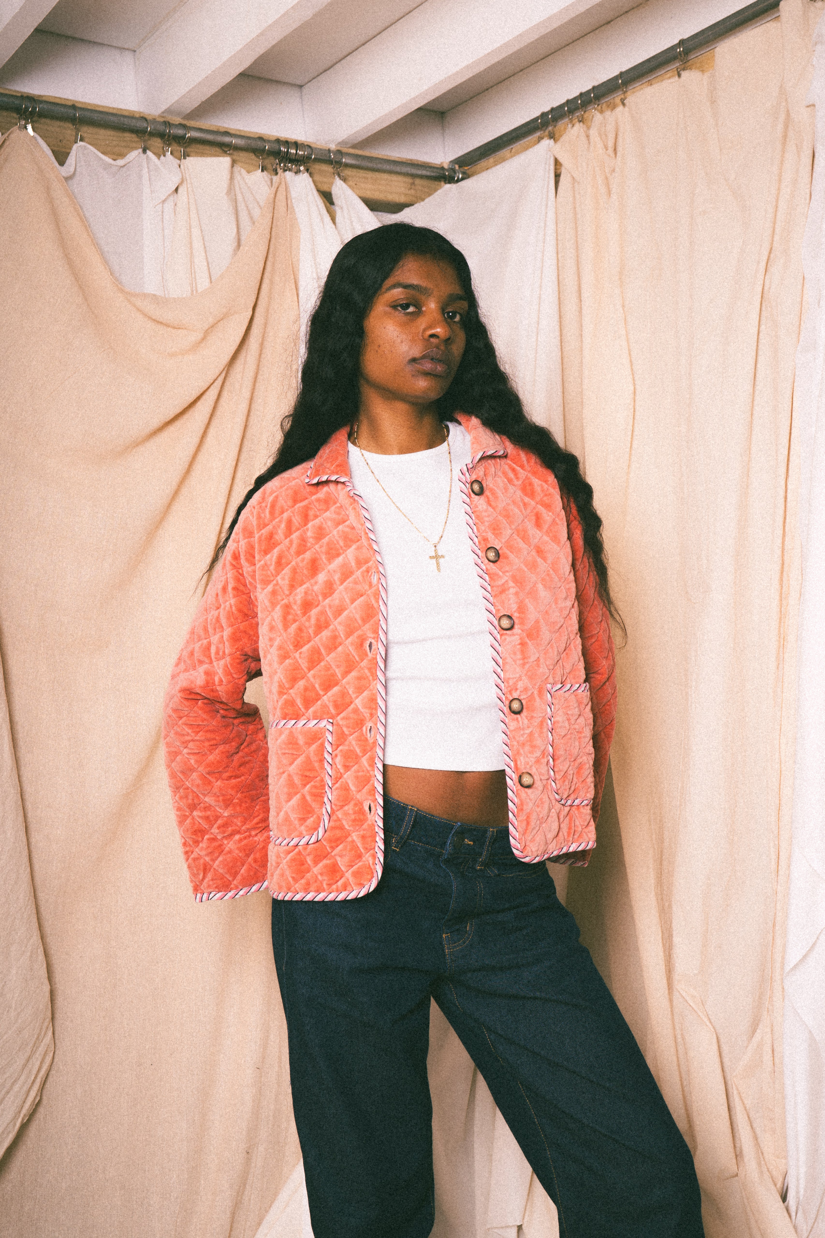 Pink Burford Velvet Jacket - Levuroy